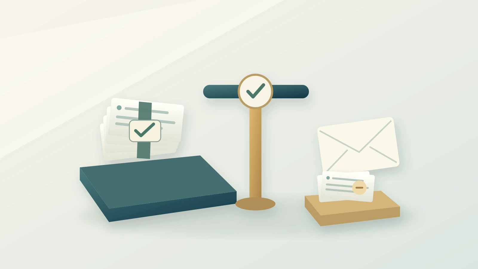 A selected bundle of paper tickets waits behind a review gate while excluded tickets remain in a separate tray.